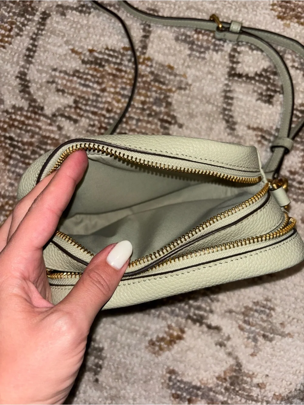 Tory Burch Perry Bombé Mini Crossbody Bag in Pine Frost
